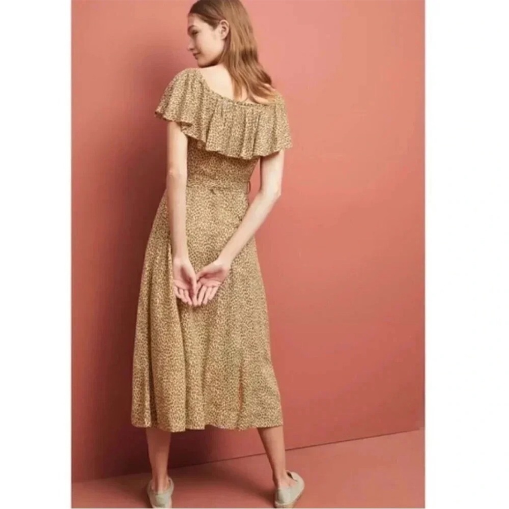 By Anthropologie Bolano leopard ruffle midi dress - Picture 3 of 14